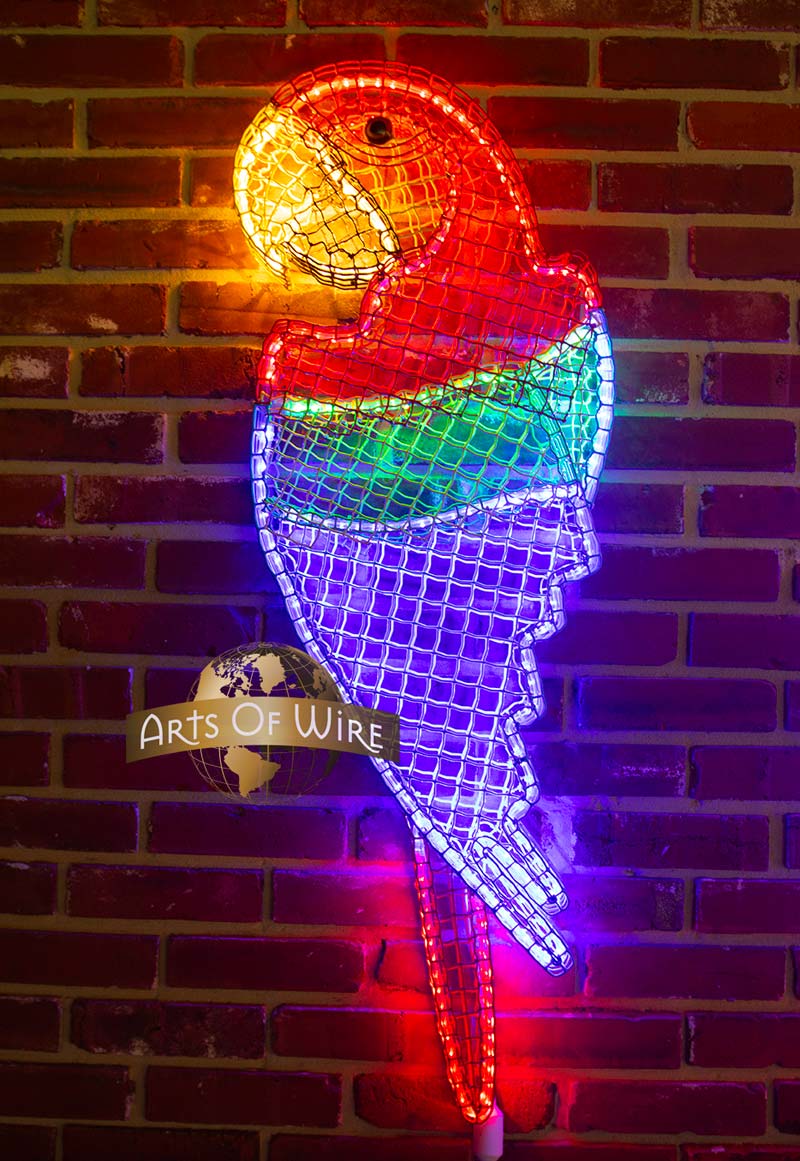 macaw wall light art