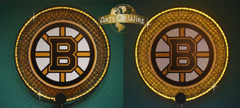 boston bruins wall shaped artwork light
